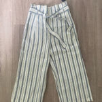 NWT Rachel Roy Navy Striped Linen‎ Tie Waist Wide Leg Pant Size 10 Photo 0