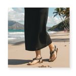 Coach Deadstock: new  ࿌ Raiven Hardware Turnlock Flat Sandals ࿌ Black Leather ࿌ Photo 14