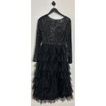 Mac Duggal Sequined Layered Tulle A-Line Cocktail Dress in Black Size US 6 Photo 2