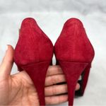 Giuseppe Zanotti  Sharon Rhinestone Lightning Bolt Suede Platform Heels Red 38 Photo 6
