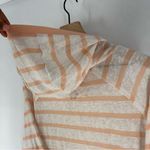 Earth Yoga Organic Cotton Blend Striped Hooded Pullover Lightweight Burnout White Size L Photo 12