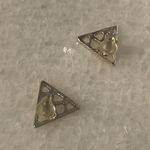 Mountain earrings silver look stud triangle jewelry New Photo 3
