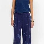 Johnny Was NWOT  Wide Leg Embroidered Floral Pants Size XL Blue Elastic waist Photo 1