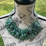 None Vintage Green Beaded Bib Necklace‎ Photo 0