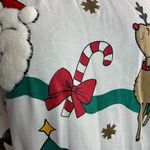 Christmas sweatshirt santo reindeer tree red green white vintage Size M Photo 3