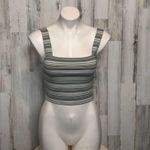 American Eagle  Striped Ribbed Crop Tank | Stretchy Fitted Cami Top Size Small Photo 0