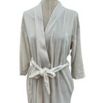 Christian Dior ‎ Vintage Robe Super Soft Velvet Monogram Logo Cream Ivory Small Photo 5