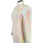 Allegra K Iridescent Sequin Long Sleeve Mini Dress White Size Medium NWT Photo 5