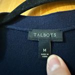 Talbots Cardigan Sweater Unique Buttons V-Neck Navy Blue Academia Office Medium Photo 6