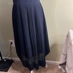 Gap Banana Republic Navy high neck tie back pleated cutout skirt midi dress Photo 7