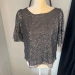 Anthropologie MAEVE Sequined Blouse Top, Dark Gray, Size Small, NWOT Photo 12