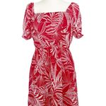 Banana Republic NWOT  Chiffon Leaf Print Dress Square Neckline Photo 0