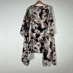 Eskandar Silk Satin Watercolor Rose Flower Print Pattern Kaftan Blouse Top L Photo 0