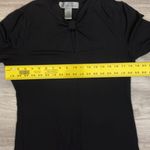 Melanie Lyne Black 3/4 Sleeve Keyhole Front Blouse Size Large Photo 7