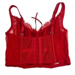 Victoria's Secret NWT  11177017 Women's Red Unlined Lace-Up Corset Top Size M-DD Photo 2