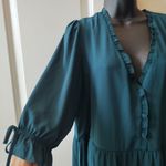 City Chic ccx Long Sleeve Green V-neck Mini Dress Size 16 Photo 1