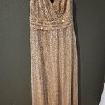 David's Bridal David’s Bridal Sequin V-Neck Bridesmaid Dress with Satin Piping Photo 0