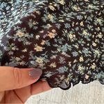 American Eagle Floral Mesh Slip Dress NWOT size Small Black Lettuce Trim Photo 2