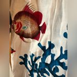 Soft Surroundings  Beach Cover Up Blouse Seychelles Beaded Tunic Top Fish Coral Photo 8