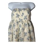 Cotton Candy LA Strapless Floral Dress Mini Babydoll Cream Blue Size Small Photo 1