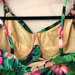 Lands End Tankini Top Underwire Floral Tropical Green Pink 10 Photo 2