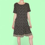 Fat Face Black & Beige Tan Floral Cottage Casual Mini Shirt Dress Photo 1