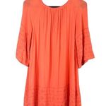 BB Dakota  Coral Pink V-Neck Long Wide Sleeve Applique Trim Boho Dress Women Sz S Photo 1