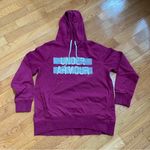 Under Armour Under Armor Cotton Hoodie Women XL Purple White Sweatshirt Sweater Loose Fit Photo 2