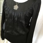 Ling sleeve silk blouse Black Size 8 Photo 8