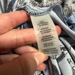 Karl Lagerfeld  Floral Long Sleeve Half Button Down Shirt Blue Sz XL Photo 6