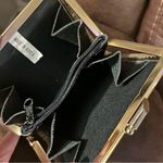 Vintage y2k gold metallic sparkle clutch wallet kisslock evening regency core Black Photo 4