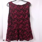 Torrid  Plus 2 2X Red Black Lace Peplum Tank Top Sexy Photo 1