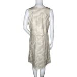 Garnet Hill Dress Womens Medium Gray Cream Fit & Flare Office Neutral Minimalist Photo 3