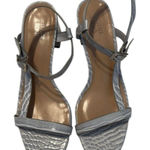 Bleecker and Bond  Zagora size 8.5 Ice blue grey crocâstrappyâsandalsâGUCâNoâbox Photo 0