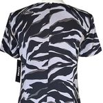 DKNY  Women’s Zebra Animal Print Pleated Dress Size S Drop Waist Black Gray Photo 5