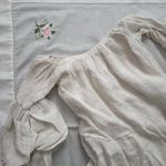 white size XS ruffled long sleeve dress with puff sleeves Photo 1