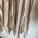 ZARA boho cream tan striped linen buttoned belted collared shirt midi dress XS Photo 6