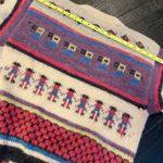 Vintage 80s Peruvian Alpaca Folk Hand Knit Sweater Llama Peru Multiple Size XL Photo 5