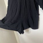 TALULAH NEW! Aritzia  Black linen blend button front romper with pockets Small Photo 5