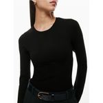 Babaton Sculpt Knit Empire Longsleeve Black Top (S) Photo 1