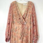 Mac Duggal  93755 Size 14 Floral Beaded Surplice V-Neck Long Balloon Sleeve Gown Photo 3