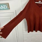 Smartwool Burnt Orange Merino Wool Blend Cable Knit Sweater Size L Photo 6