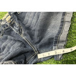 Earl Jean  Iron Cross Rhinestone Pocket Denim Shorts Y2K Cuffed Womens Size 12 Photo 3