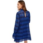 Free People Blue Simone Mock Neck Lace Mini Dress Size Medium Photo 4