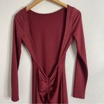 VICI  Dress Open‎ Back Long Sleeve Maxi Burgundy Wine Size Extra Small Photo 3
