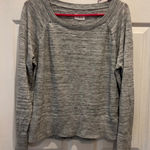 Lou & grey Long Sleeve Marled Gray Knit Sweater Top Women's Large Crew Neck Photo 0