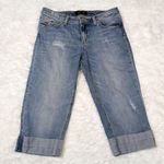 Seven7 Y2K  Lightly Distressed Lightwash Cuffed Capri Style Jeans Size 8 Photo 14