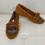Minnetonka Kilty Tribal Aztec Print Hardsole Slip On Moccasin Sz 7 Photo 0