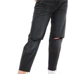 American Eagle NWT Mom Jeans Black Distressed relaxed Fit 14 32 Photo 0