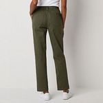 st. john's bay ✨ Utility Womens Mid Rise Regular Fit Ankle Green Sz 8 Pants✨ Photo 4